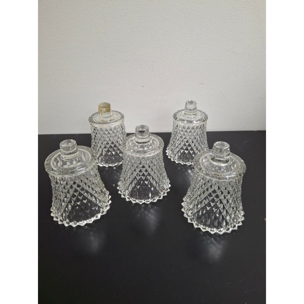 Vintage HOMCO Home Interior Clear Diamond Votives Set of 5